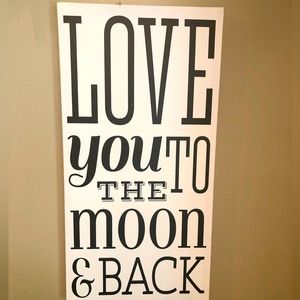Love You to the Moon and Back canvas sign